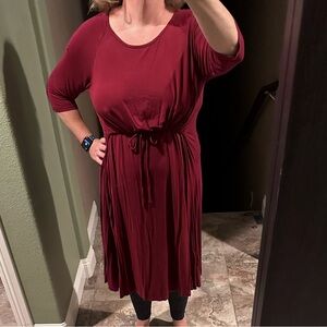 Latched Mama Drawstring Mid-Sleeve Dress, 2X